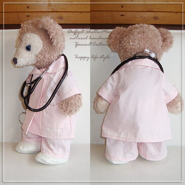 【名入れ刺繍OK】ダッフィー*シェリーメイ・Sサイズ43cm★本格的!ナースパンツコスチューム(ピンク)★nurse-pink-pants*ハンドメイド【洋服】【キャラクター】◇〈