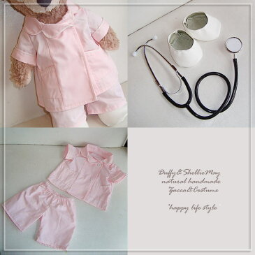 【名入れ刺繍OK】ダッフィー*シェリーメイ・Sサイズ43cm★本格的!ナースパンツコスチューム(ピンク)★nurse-pink-pants*ハンドメイド【洋服】【キャラクター】◇〈