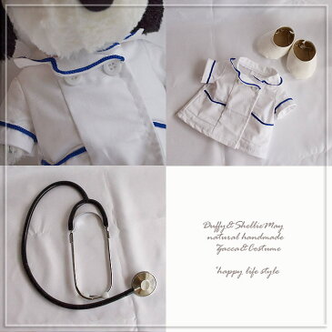 【ぬいぐるみ付き！】可愛いスヌーピーセット★本格的！看護婦さんコスチューム★nurse-snoopy-hp-dollset*ハンドメイド・ドクター【洋服】