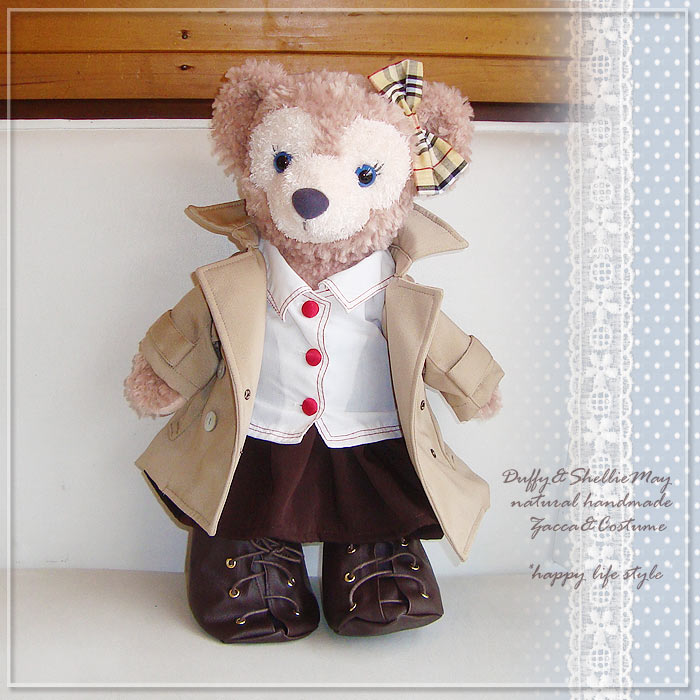 ダッフィー*シェリーメイコスチューム★Sサイズ43cm★オシャレなおでかけ服セット*女の子*トレンチコートセット・od46【洋服】^〈≒