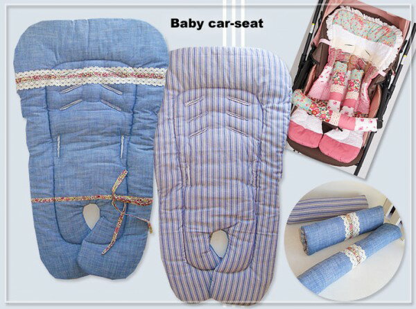 出産祝いに!ハンドメイド*リバティ*リバーシブルベビーカーシートフルセット(ブルー系)【ベビー】*sheet12
