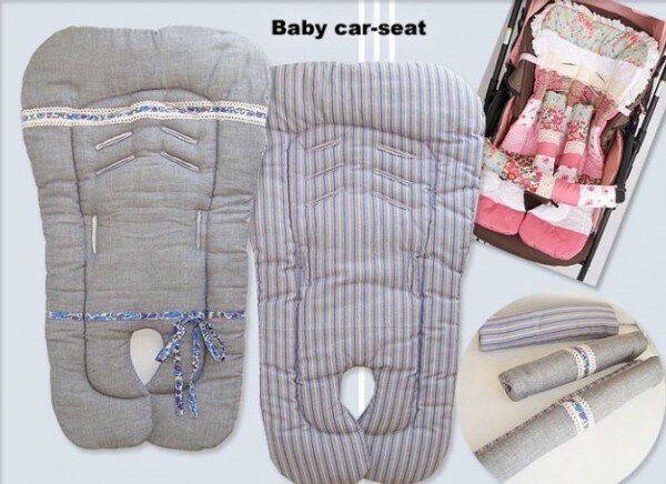 出産祝いに!ハンドメイド*リバティ*リバーシブルベビーカーシートフルセット(グレー系)【ベビー】*sheet13