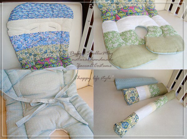 出産祝いに!ハンドメイド*リバティ*リバーシブルベビーカーシートフルセット(グリーン系）【ベビー】*sheet9