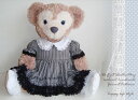 ダッフィー*シェリーメイコスチューム★ダッフィー*ハンドメイド・Sサイズ43cm★黒ギンガムチェックワンピース・wp36【洋服】〈♭
