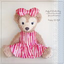 ダッフィー*シェリーメイコスチューム★ダッフィー*ハンドメイド・Sサイズ43cm★ノースリーブワンピース(ピンクストライプ)wp61【洋服】〈♭