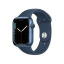 【LINEお友達登録で300円OFFクーポン】☆ Apple Watch アップル 7 GPSモデル BLAL MKN83J/A アップルウォッチ アビスブルー 45mm スポーツバンド 送料無料 更に割引クーポン あす楽