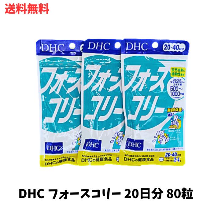 【LINEお友達登録で300円OFFクーポン】☆ DHC フォースコリー 20日分 80粒 3袋セット サプリメント ダイエット サポート 送料無料 更に割引クーポン