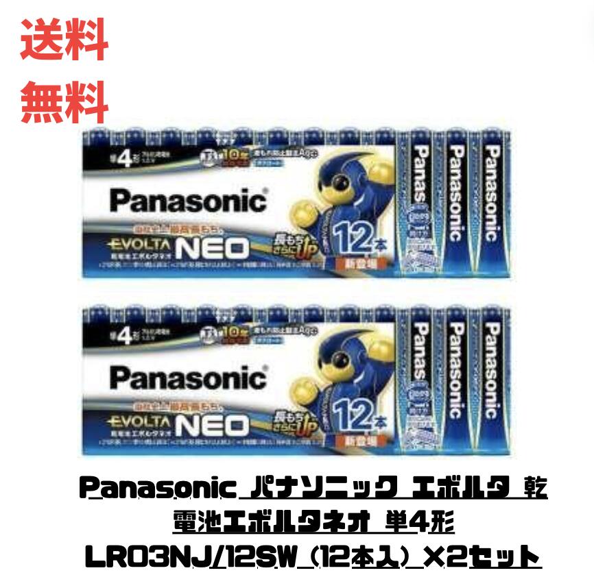 ☆ セット商品 Panasonic パナソニック エボルタ 乾電池エボルタネオ 単4形 LR03NJ/12SW (12本入) ×2セット 送料無料 更に割引クーポン あす楽