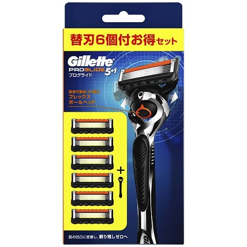 【LINEお友達登録で300円OFFクーポン】☆ Gillette ジレット プログライド マニュアルホルダー カミソリ 本体 替刃 6個 髭剃り 送料無料 更に割引クーポン あす楽