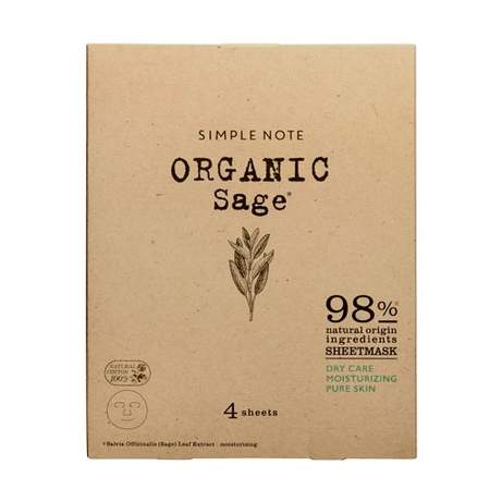 【LINEお友達登録で300円OFFクーポン】□ SIMPLE NOTE シートマスク ホワイト 4枚入り ORGANIC Sage ボトルワークス シンプルノート 【送料無料】【スーパークリアランス】