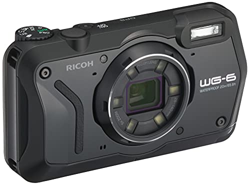 楽天ハッピーライフスタイルショップRICOH WG-6 ブラック 本格防水カメラ 20メートル防水 耐衝撃 防塵 耐寒 2000万画素 4K動画対応 高性能GPS内蔵