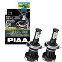 PIAA ヘッドライト/フォグランプ用 LEDバルブ 6000K Hi 4000lm/Lo 3200lm※ H4 12V 20/20W 車検対応 3年保証 プレミアム仕様・ワイドビーム市街走行向け LEH140