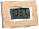 リズム(RHYTHM) 目覚まし時計 電波時計 デジタル 温度 ・ 湿度 カレンダー 付き 茶 (薄茶木目調) フィットウェーブD174