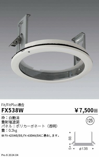 FX538W ENDO照明 遠藤照明 【メーカー直送】 ゲートウェイ軒下取付オプション＿白