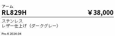 RL829H ENDO照明 遠藤照明 【メーカー直送】 屋外ローコスト高効率ポール灯／2灯用アーム