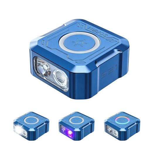 【30x30x14mm の硬貨サイズ・常時携帯できる EDC ライト】コインとほぼ同じ直径の超小型ボディは、キーホルダーに付けても、ポケットに入れても存在を忘れるほどコンパクト。CNC 削り出しのアルミ合金ボディは、手に取るたびに質感と工業美を感じさせます。毎日使うからこそ、シンプルで飽きのこない"正方形"のデザインに。 【白色光・UV・アンビエントの3光源搭載・1台で何役もこなす】最大300ルーメンの白色LED(照射約76m)に加え、395nm UV(ブラックライト)とカラフルなアンビエント光を内蔵。室内照明から、ペットのオシッコ跡チェック、紙幣の偽造防止確認、ルアーの蓄光、UVレジン補助硬化、そしてキャンプテント内のムード作りまで、あらゆるシーンに1台で対応します。 【10時間以上の長時間連続点灯・Type-C防水充電】Lowモードで10時間以上の連続点灯が可能。急な停電や災害時でも、一晩中しっかりと明かりを確保します。IPX5防水仕様に加え、防水設計のType-C充電ポートを採用し、雨天時の屋外作業やキャンプでも安心して使用できます。