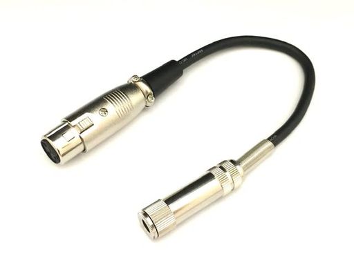 マイク端子変換コード XLR3ピンメスー6.3モノラルジャック 全長:約20cm