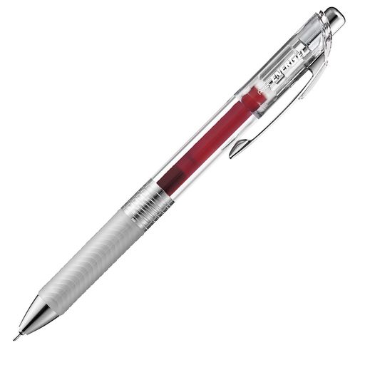 【特長】スッと書けてサッと乾く ゲルインキボールペン 【インキ色】バーガンディ 【ボール径】0.4mm 【材質】後軸・頭冠=再生PC ノック・前軸=ABS樹脂メッキ グリップ=エラストマー クリップ=鉄 【1本あたりサイズ/重さ】幅 16mm x奥行 11mm x 長さ147mm/13g