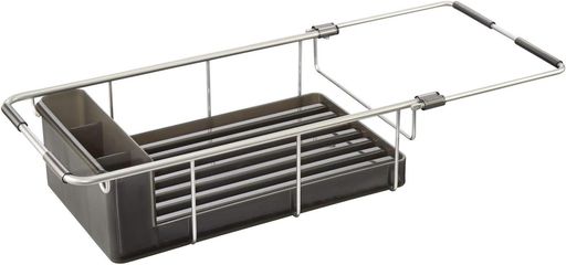 InterDesign 水切り かご ディッシュ ラック 防錆性 アルミ製 流し 食器 水切りラック Metro シルバー スモーク 51216EJ