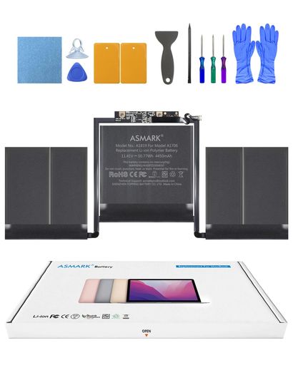 【バッテリーモデル】A1819、満充電容量:50.77Wh 4450mAh、電圧:11.41V、対応機種:MacBook Pro 13インチ A1706(2016年、2017年)。 【高度な品質】全新しい5.0テクノロジーのアップグレード、長持ちし、より安全なパフォーマンスのための高容量の日本製バッテリーセル。 【優れた安全性】BattArmorセーフティシステムには過充電、回路過負荷、ショートサーキット、温度保護などの機能が備わっています。 【品質認証】電池は品質認証され、MacBookに信頼性のある電力を提供するためにテストされています。 【提供内容】バッテリー、取り付けツールとガイド、サービスマニュアル。取り付け作業中にご不明な点やお困りのことがございましたら、いつでもお気軽にお問い合わせください。