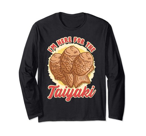 Wear this cute Japanese dessert apparel gift if you love taiyaki. Great novelty apparel gift for friends and family. 長袖tシャツ
