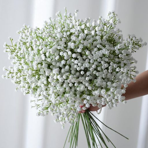 WillingYou かすみ草 造花 10本入 可憐な カスミ草 かすみそう 本物そっくりな アーティシャルフラワー 花束 屋内屋外装飾用 霞草 H51cm ホワイト