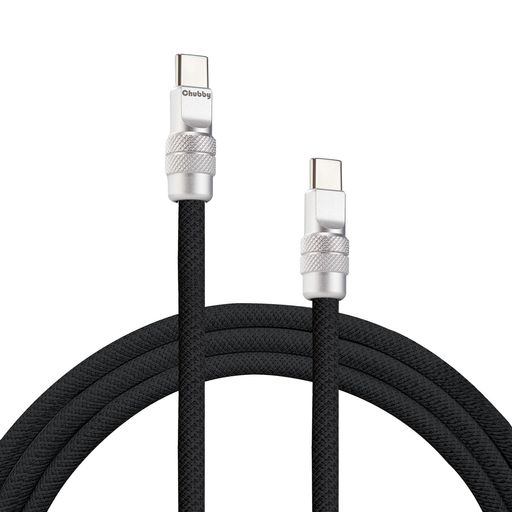 chubbycable USB Type C ケーブル 1M タイプc ケーブル 240W超急速充電 ナイロン編み 断線防止 耐久性のあるUSB Cデータ転送コード iPhone 17/16/15シリーズ対応, ブラック, Type C-Type C