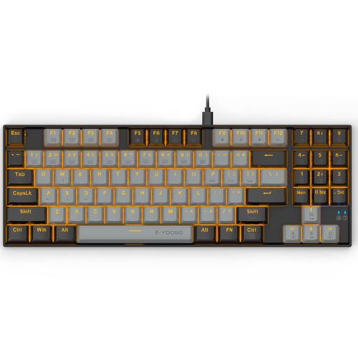 ゲーミングキーボード有線89キー英配列数字機能キーUSBコンパクトメカニカルキーボードリズム全機能ブラウン赤青軸段落感9種類LEDバックライト呼吸モード防水高耐久性PC用キーボードMac/…