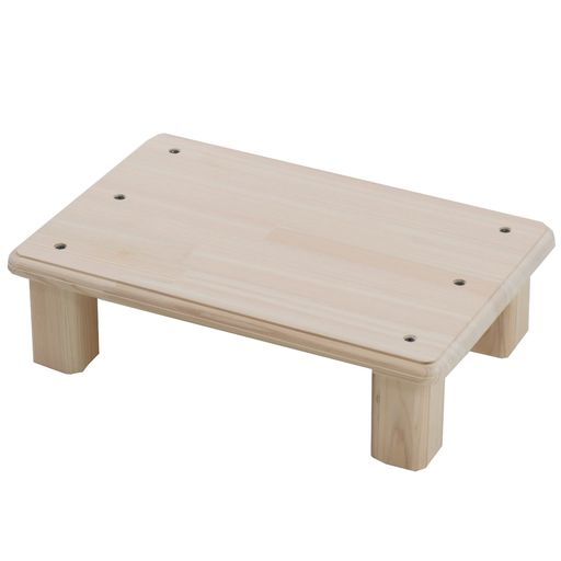 [光大] 踏み台 木製 【耐荷重100kg】 日本製 ひのき ステップ台 玄関 子供 44x29.5x11.8cm のれるん台 S型 330364