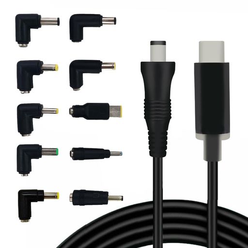 アドテック ノートパソコン用 マルチプラグケーブル eMarker搭載 1.2m PD充電 95W対応（USB Type-C/10種類コネクタ付属）トリガーケーブル APC-A095CM-V2