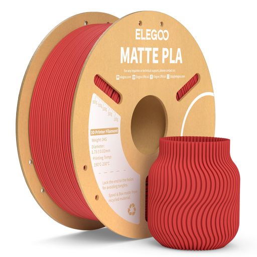 【美しいマット仕上げ】ELEGOO MATTE PLAは、美しいマット、低光沢、滑らかな仕上げを実現し、印刷物の層の線がほとんど見えない状態になります。 【最高の精度と一貫性】ELEGOOは製造中に高度な測定手順を使用して、すべてのフィラメントが1.75 mm直径、精度+/- 0.02 mm、すべての印刷で一貫性と精度を確保します。 【より良い結果のための完璧な巻き取り】フィラメントの各スプールはきれいに巻かれているため、絡まりや給紙の問題を防ぎ、完璧な印刷結果をもたらします。 【詰まりや気泡なし】ELEGOO PLAフィラメントは乾燥したほこりのない環境で製造され、湿気や空気から遠ざけられた真空密封パッケージで梱包されているため、詰まりや気泡の問題はありません。 【ほとんどの3Dプリンターに適合】Neptune 3シリーズ、Neptune 4シリーズなど、一般的な1.75mm 3Dプリンターすべてと互換性があります。密閉型プリンターを使用する場合は、ELEGOO MATTE PLAを印刷する際にドアを開けたままにしてください。
