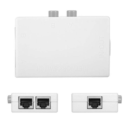 UTP STP 2イン1 アウト2ポート RJ45 LAN CATネットワークスイッチセレクター 内部外部ネットワークスイッチャースプリッターボックス 長寿命、繰り返しの切り替え回数は最大10万回以上。 電源なし、電子スイッチなし、ネットワーク信号への電気的干渉なし。 ネットワーク負荷とデータ通信量が多い場合、ネットワークの輻輳やデータ置換の問題はありません。 実際の物理的絶縁。内部ネットワークと外部ネットワークの間に電気配線接続はありません。 コンピューター、2つのネットワーク切り替え、使いやすく、電源ドライブは必要ありません。