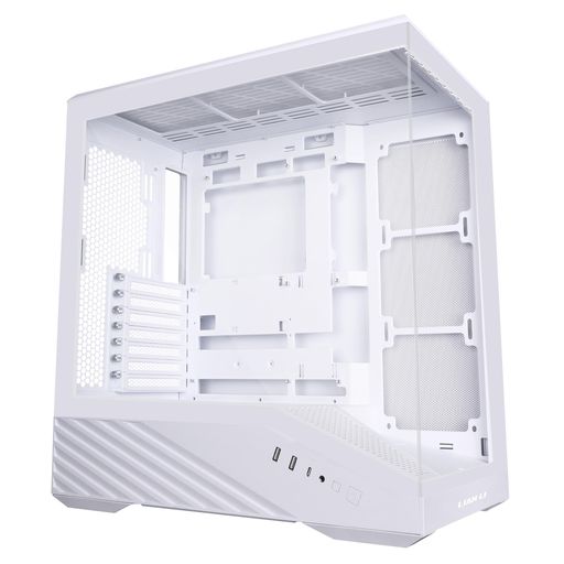 Lian Li VECTOR V100 White ピラーレス PCケース LEDストリップ 小物展示スペース [V100W]