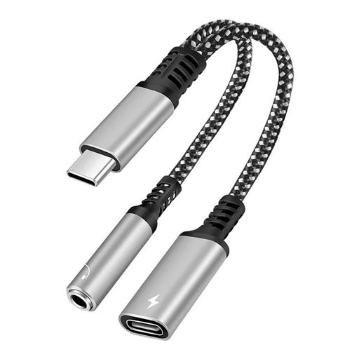 タイプC 二股 イヤホン 変換アダプタ ハイファイ音質 60 W急速充電をサポートする 充電/通話/聴歌/線制御が可能 携帯に便利 ナイロン編み 断線しにくい Type-Cインタフェースデバイスの大部…