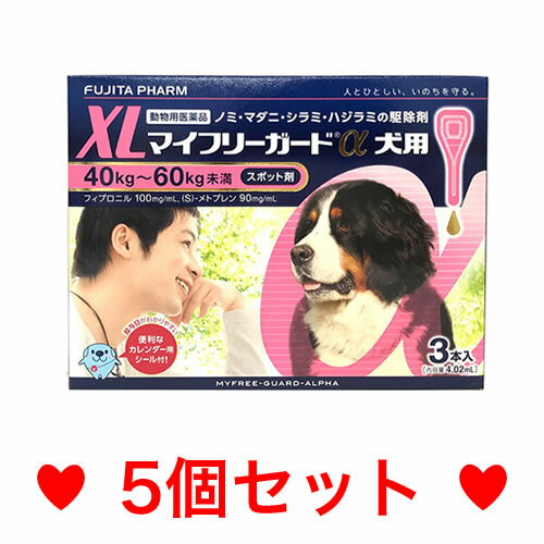 R【メール便・送料無料】犬用　マイフリーガードα　XL（40〜60kg未満）3本　[5個セット]※DSファーマーさんのものと同じです