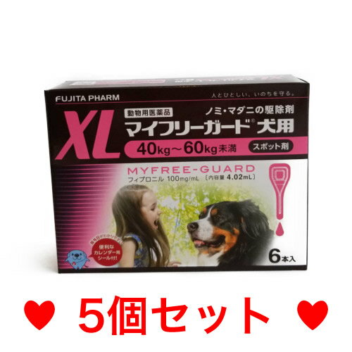 51【宅急便・送料無料】犬用　マイフリーガード　XL（40～60kg未満）6本　[5個セット]