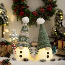 クリスマス 新作 装飾品 毛糸帽子 ライト付き トナカイ人形 拐杖 松の枝 ウィンドウ装飾 デコレーション