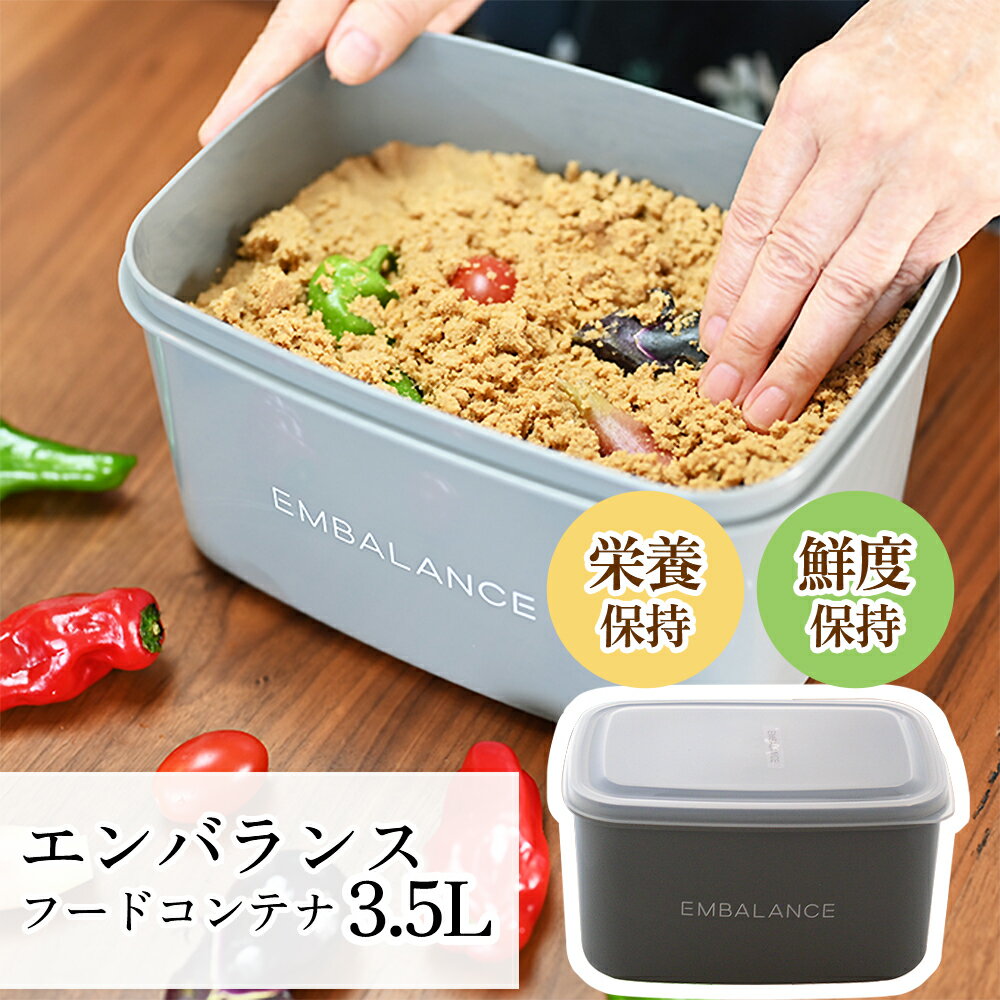 エンバランスフードコンテナ 3.5L コンテナ コンテナボックス 保存容器 食品保存 食品保存容器 野菜 みそ 味噌 漬け物 つけもの ぬか漬け 醗酵 野菜保管 エンバランス エンバランス加工 キッチン 食器 作り置 シンプル ユニセックス お洒落 オシャレのサムネイル