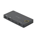 StarTech.com2ポートKVMスイッチ/USB-A+HDMI&USB-Cスイッチャー/4K60HzHDMI2.0シングルモニタ対応/デスクトップ&ノートPC切替器/USBバスパワー/Thunderbolt3互換SV221HUC4K