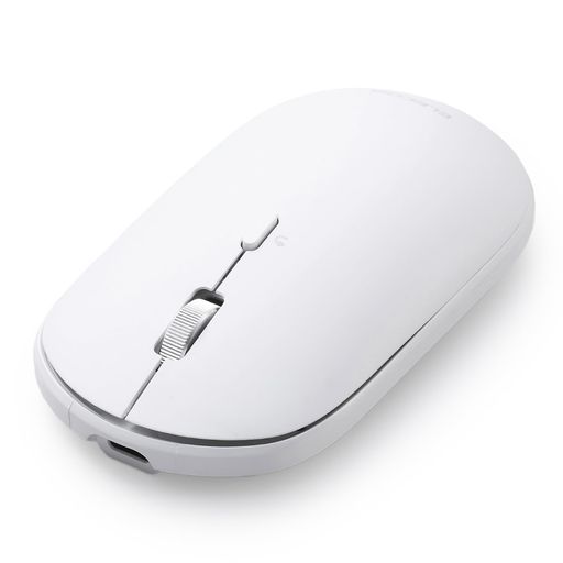 エレコム ワイヤレスマウス 静音 Slint Bluetooth 無線2.4GHz 3台マルチペアリング 薄型 軽量 充電式 Mサイズ ホワイト M-TM25MBMSAWH