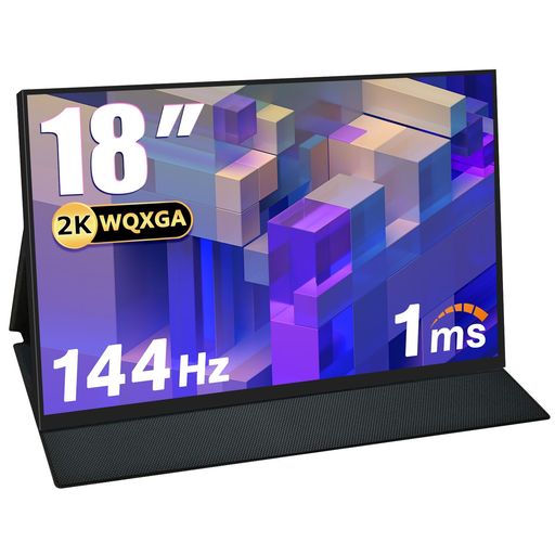 Acouto 2K モバイルモニター 18インチ 144Hz高速応答 1msゲーミングモニター HDRモード モバイルディスプレイ WQXGA 黄金比16:10 USB