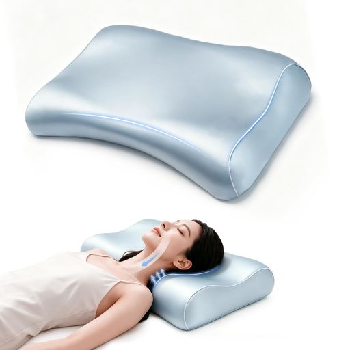 CozySleep 枕 低反発枕 首が痛くならない まくら 人間工学 肩こり対策 安眠枕 快眠枕 冷感枕カバー付き 体圧分散 洗える 64x40cm