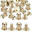 PATIKIL レザー用リベット 5X8X6MM 50個入り メタルボタン スクリューキット ラウンドヘッドリベットスクリューボタン DIYレザーハードウェアト...