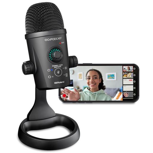 Roland ローランド GO:PODCAST iPhoneやAndroidスマホとPC・Mac対応 指向性切り替え可能 コンテンツクリエーター・ストリーマー/配信者やテレワーク向け USBコンデンサーマイク 配信をレベルアップ…
