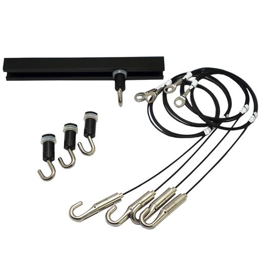 タキヤ絵・額を飾るピクチャーレールセット一式C-5Aセット長さ2mブラック天井付用フック・ワイヤー長さ..