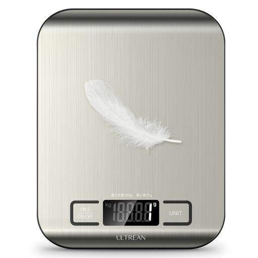 Ultreanキッチンスケール5kgデジタルはかり表面防水1g単位LCDディスプレイ電子測り計量器料理調理お菓..