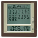 セイコークロック 掛け時計 置き時計 目覚まし時計 掛置兼用 マンスリーカレンダー機能 六曜表示 デジタル 電波 茶メタリック 170×170×25MM SQ422B