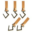 RODGERSハンギングラック用レザーフック(ブラウン)金属ランタンフックハンガー吊り下げC字フックライト調理器具キッチン野外収納整理テントポールフックランタンハンガー多機能ランタ…
