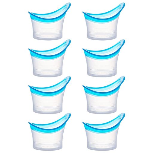 アイカップ8個セット洗眼カップアイカップ目盛り付き10ml洗眼液容器目洗うカップクリーニングカップシリコーン製透明再利用可能(ブルー)
