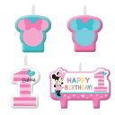 MinnieMouse1stBirthdayCandles4countPartySuppliesMinnieFuntobeOne